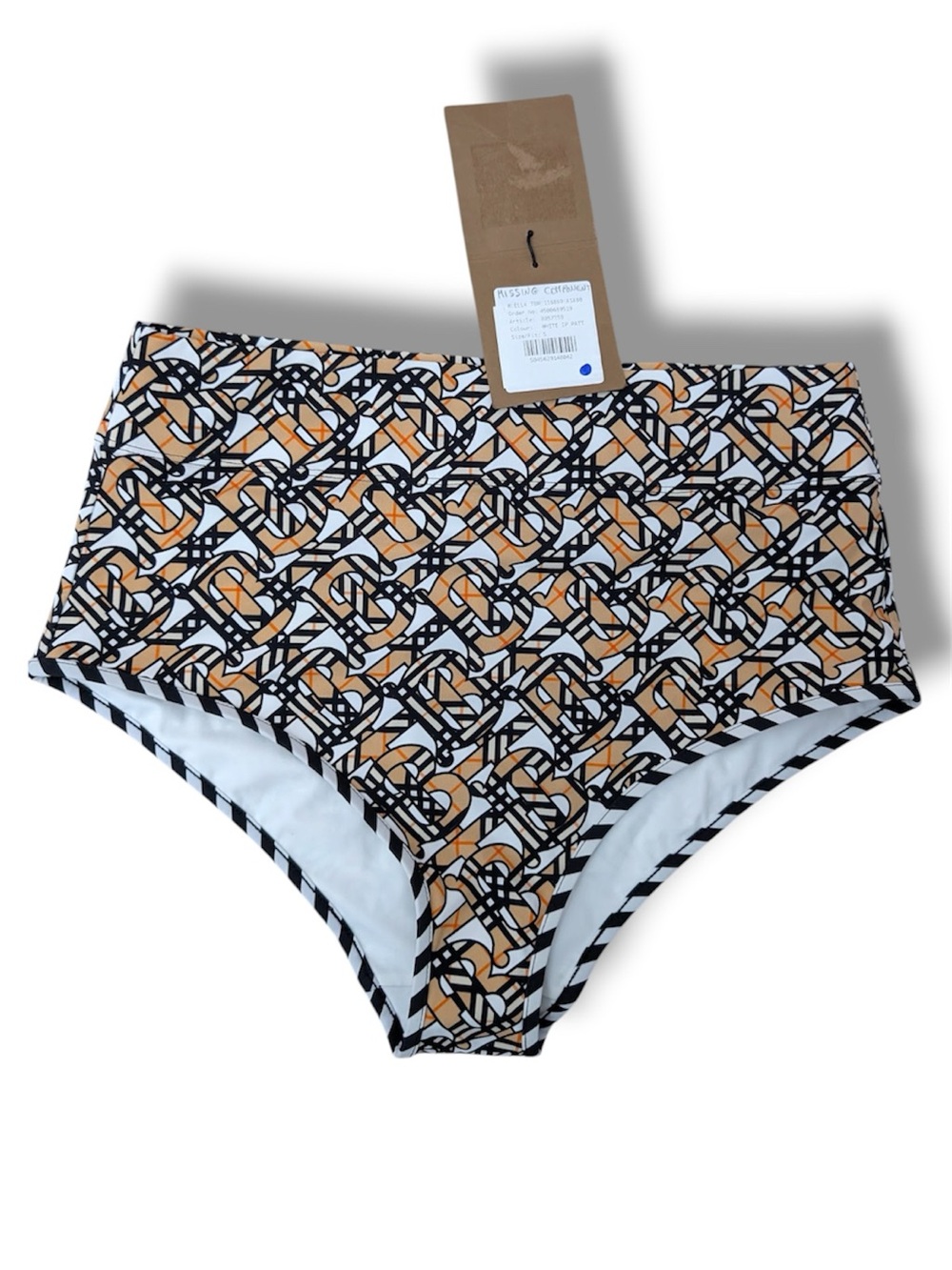 Burberry Multicolor Monogram High-Waist Bikini Bottoms